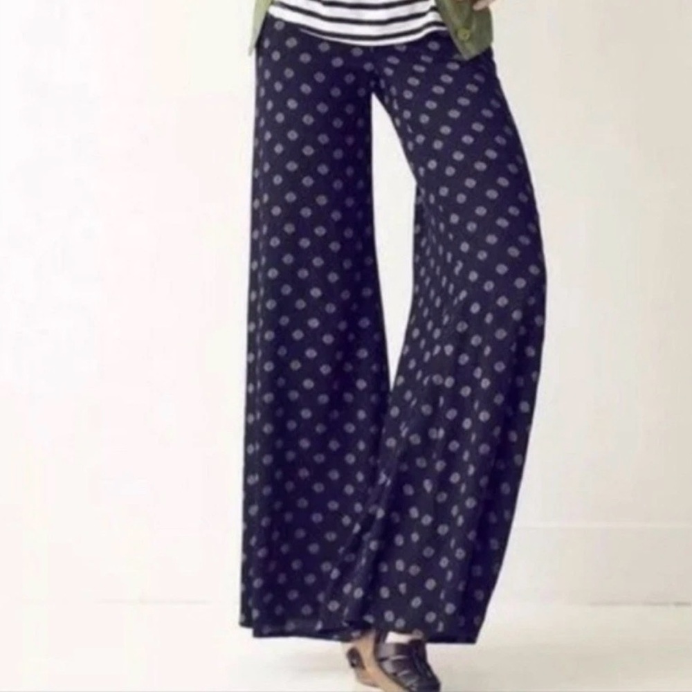 Cartonnier from Anthropology Navy Wide-Leg Polka Dot Pants